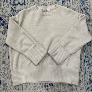 Elegant Cream Crew Neck Sweater